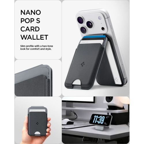 Spigen Nano Pop S V2 Magsafe Magnetic Card Holder Black Sesame, widok 7