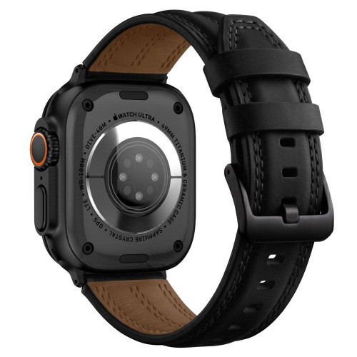 Tech-protect Leatherfit Craft Apple Watch 8 / 9 / 10 / 11 / 12 / Se / Ultra (44 / 45 / 46 / 49 Mm Black