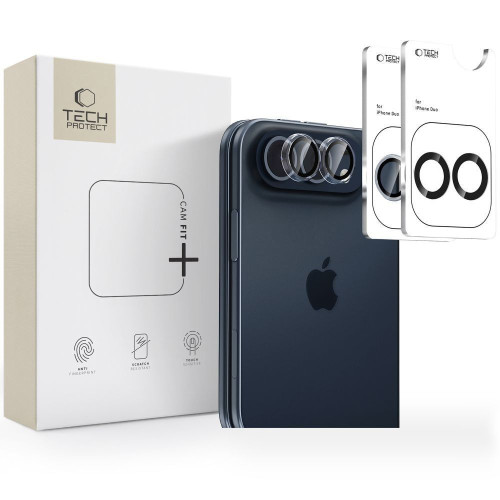 OsŁona Aparatu Tech-protect Camring Fit+ 2-pack Iphone Duo Black & Clear