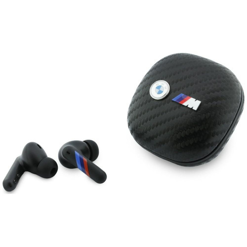Słuchawki Bluetooth TWS BMW SquareCarbon Metal Logo ENC czarny