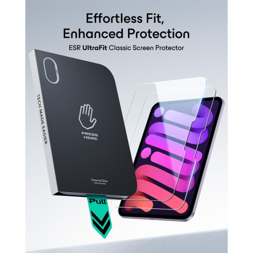 SzkŁo Hartowane Esr Ultrafit Tempered Glass 2-pack Ipad Mini 8.5" 8 / 2026 Clear, pohled 3