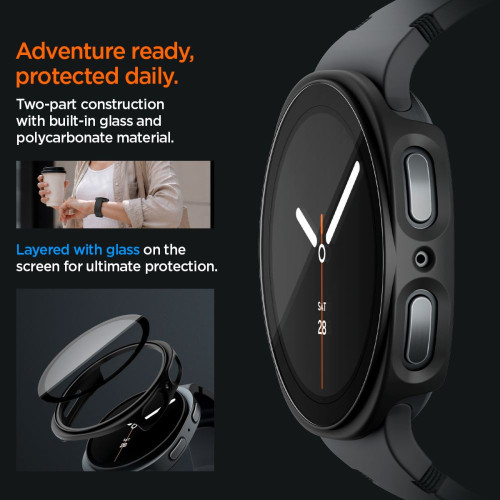 Spigen Thin Fit 360 V2 Samsung Galaxy Watch 8 / 9 (40 Mm) Black, view 8