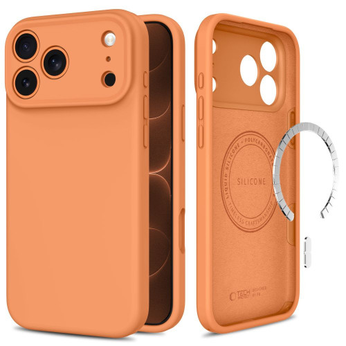 Tech-protect Silicone Magsafe Iphone 17 Pro / 18 Pro Cosmic Orange